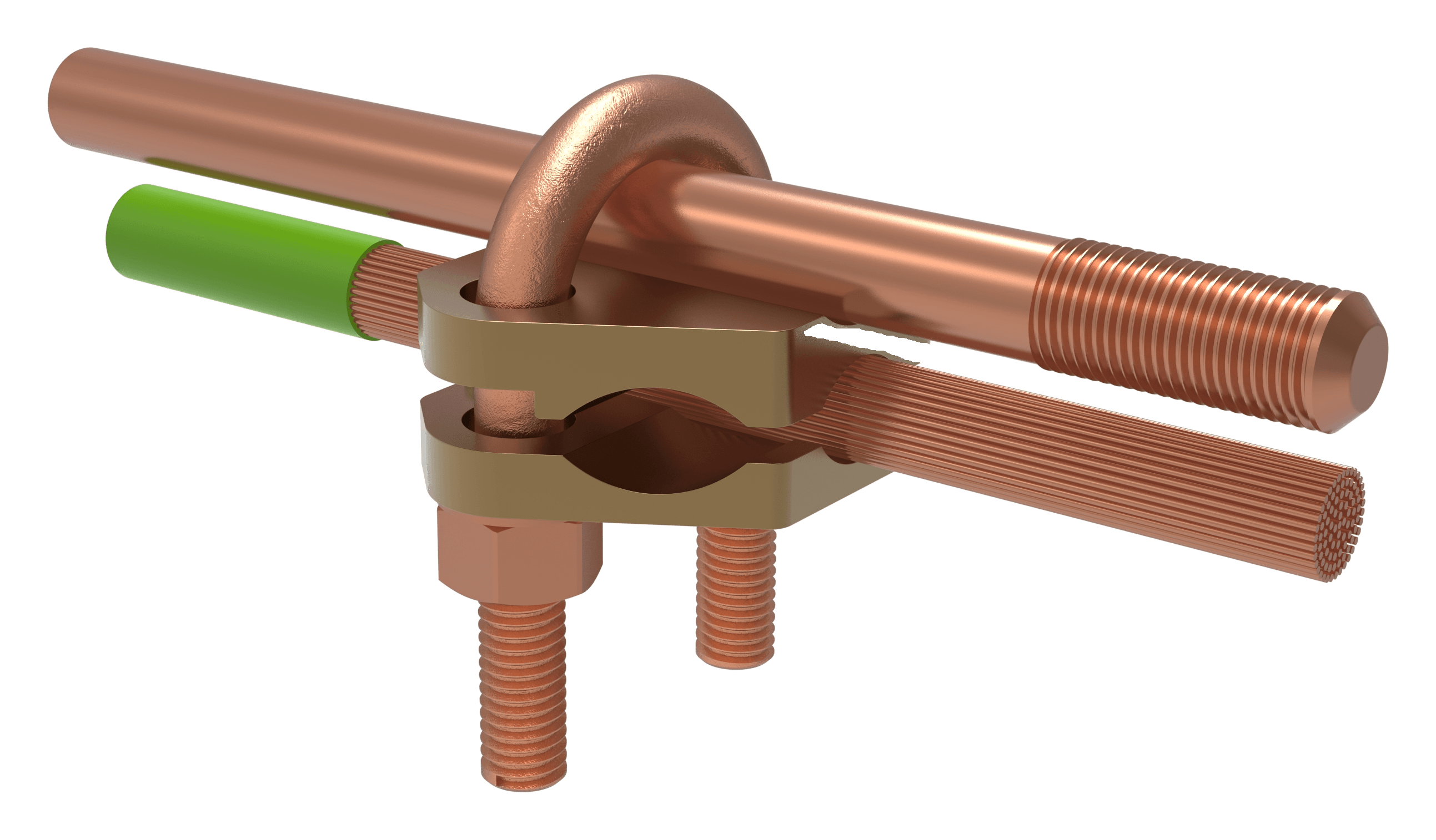 Two curved plates for vertical stranded cable