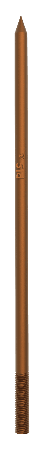 Pointed, threaded conventional air-terminal rod