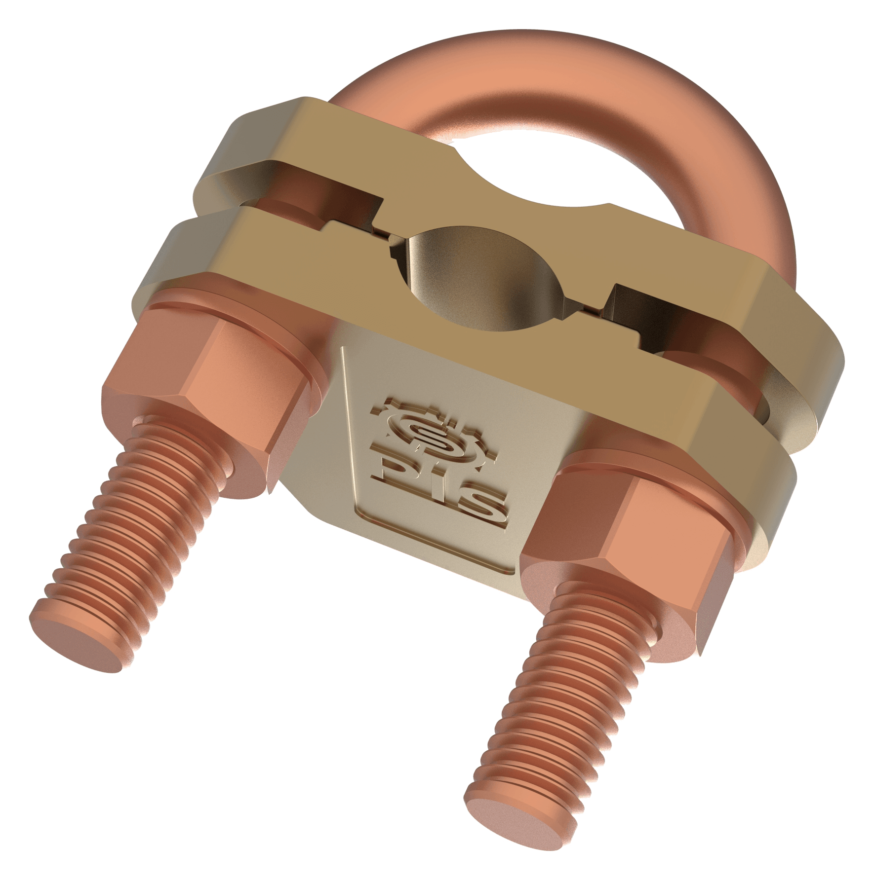 Two curved plates for vertical stranded cable