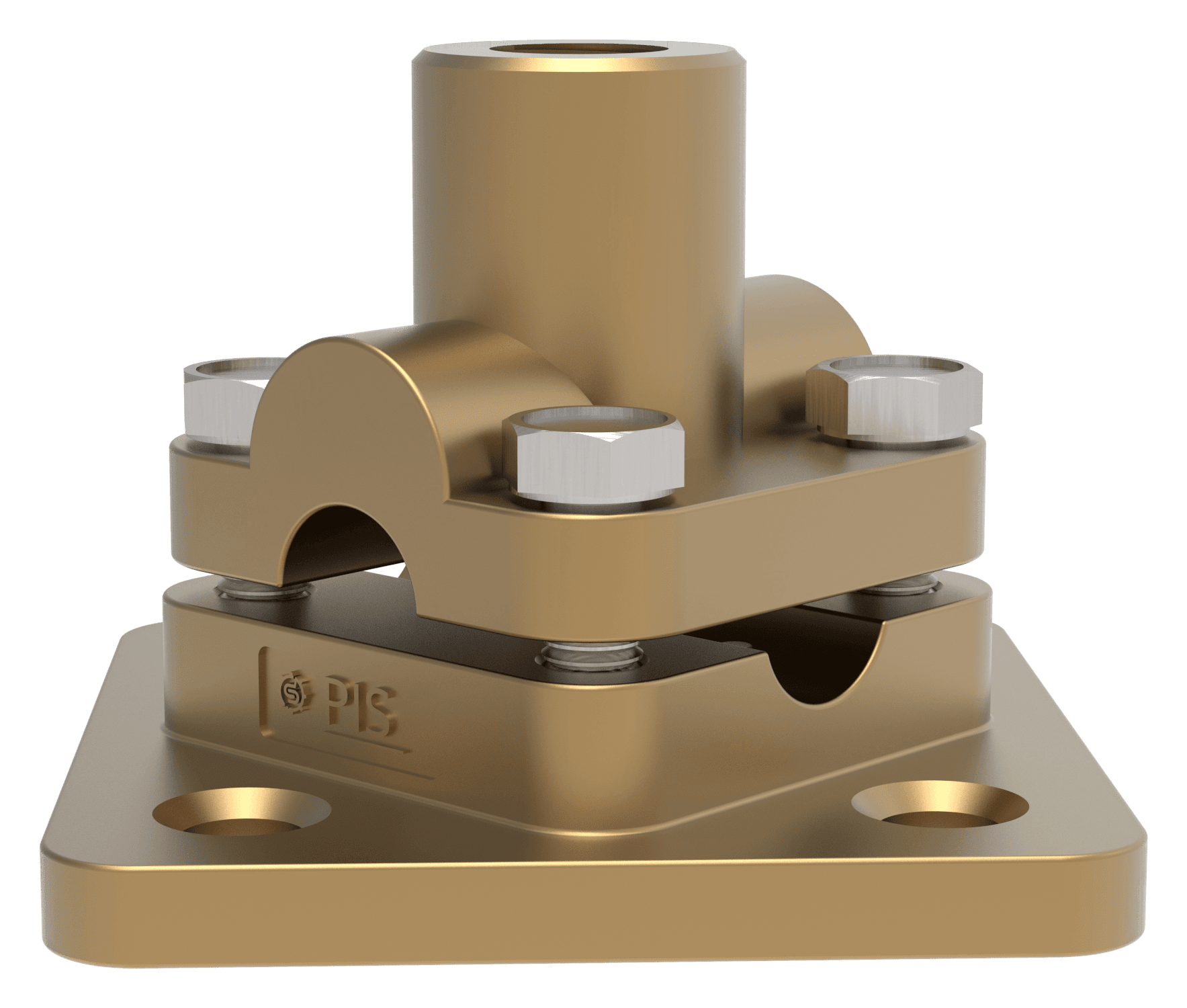 Threaded base socket and four-way round-conductor clamping plates