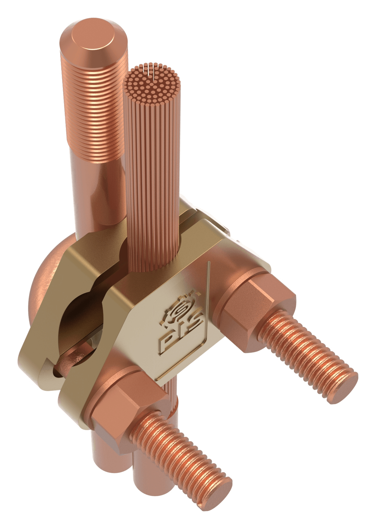 Two curved plates for vertical stranded cable