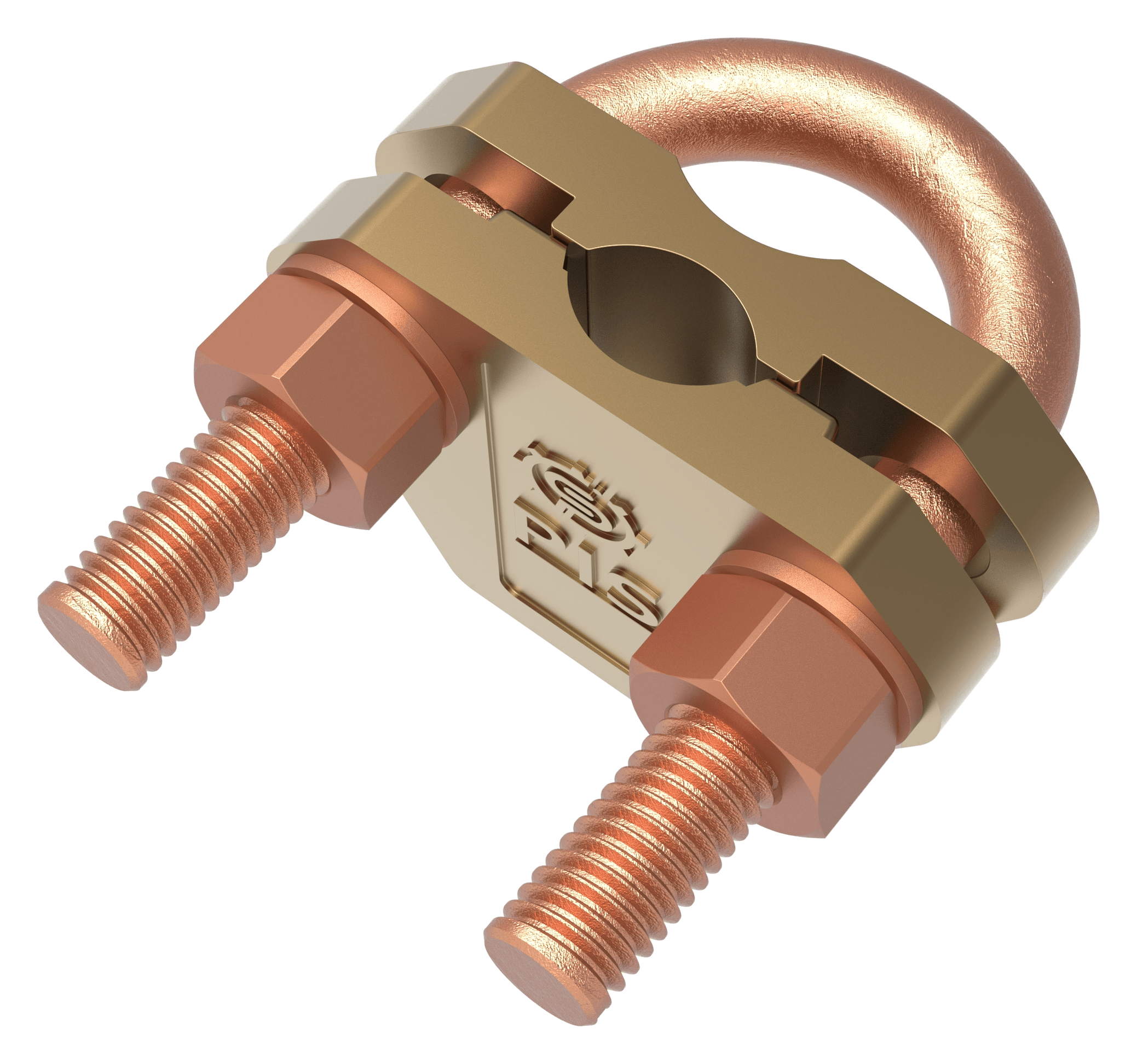Two curved plates for vertical stranded cable