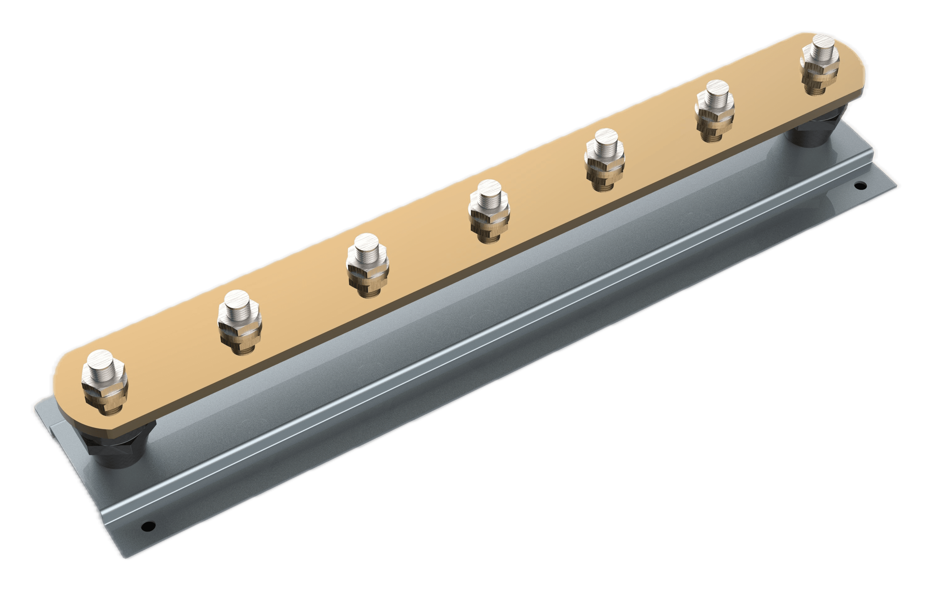 Multiple-terminal earth bar on isolated supports