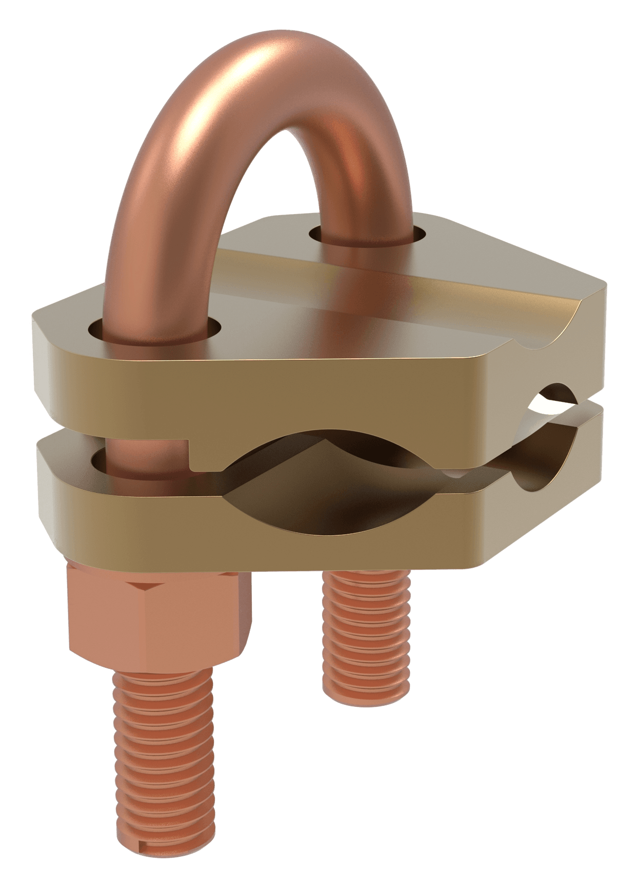 Two curved plates for vertical stranded cable