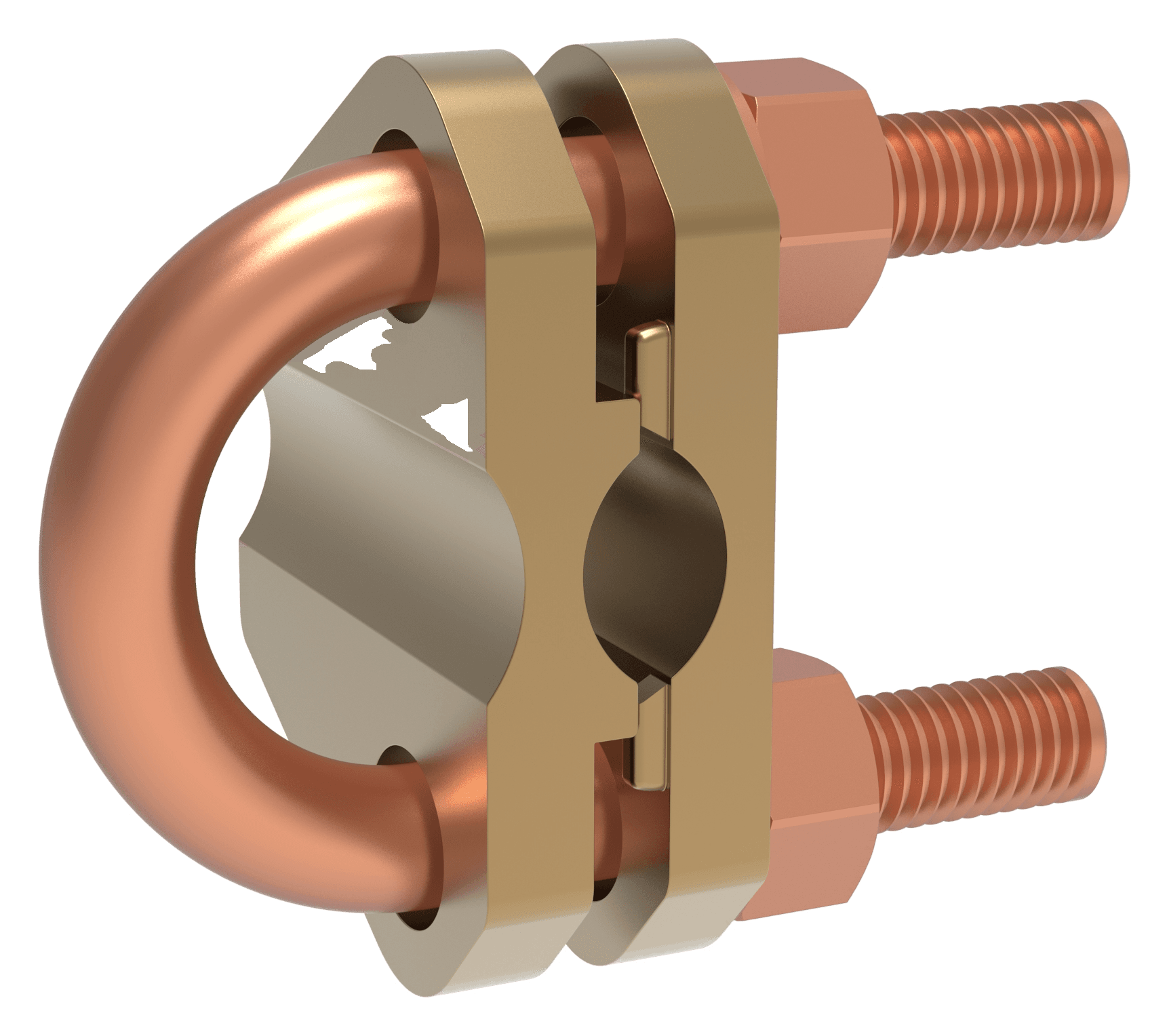 Two curved plates for vertical stranded cable