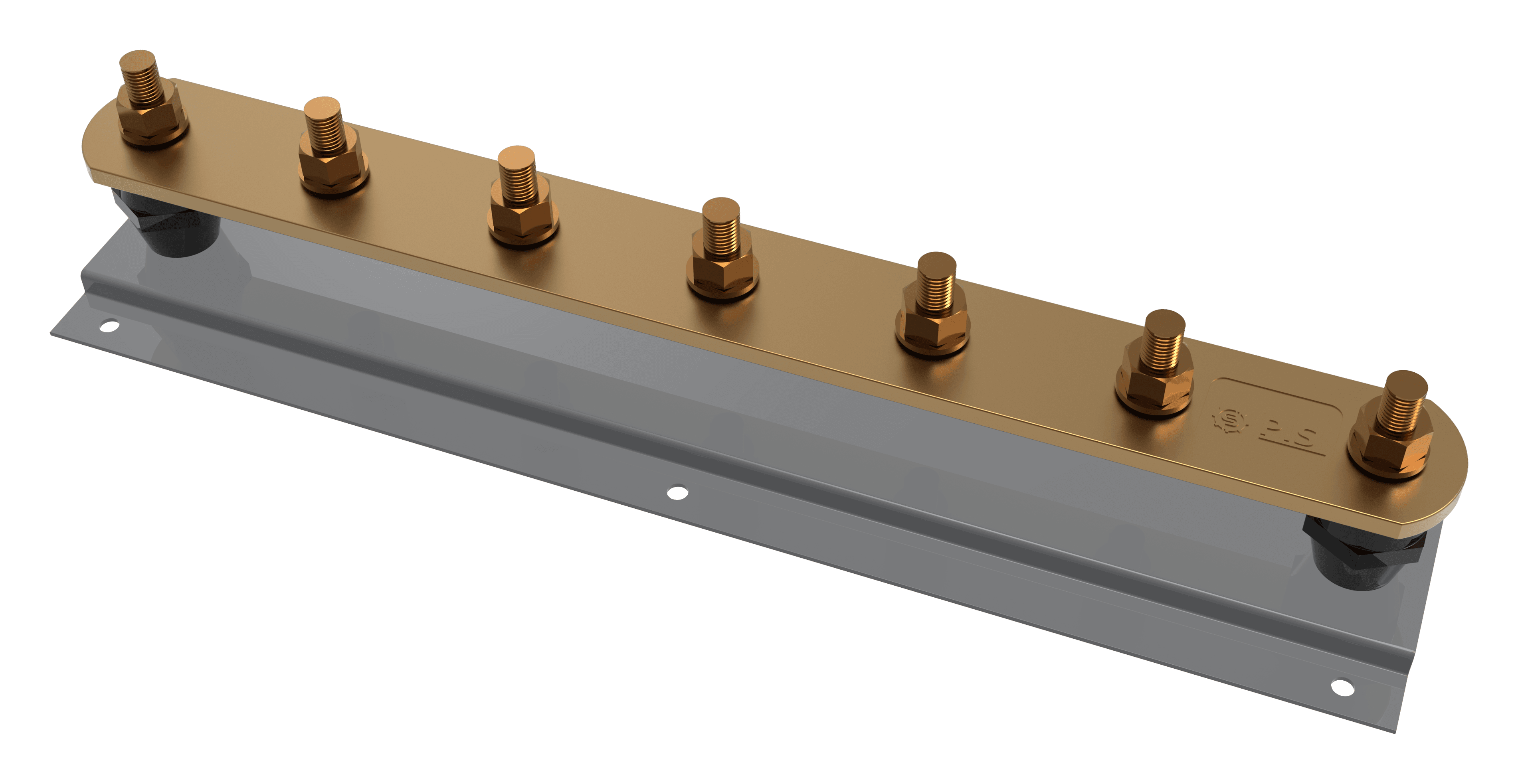 Multiple-terminal earth bar on isolated supports