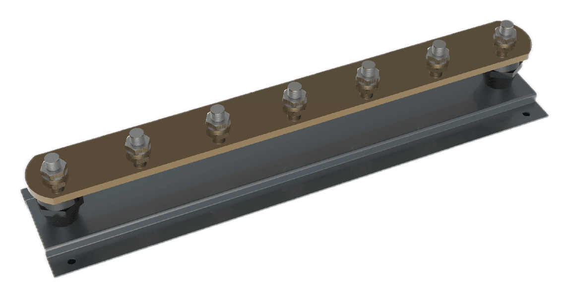 Multiple-terminal earth bar on isolated supports