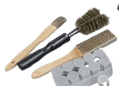 Cable cavity and file/card cleaning brushes in supplied company-profile welding kit, page 6.
