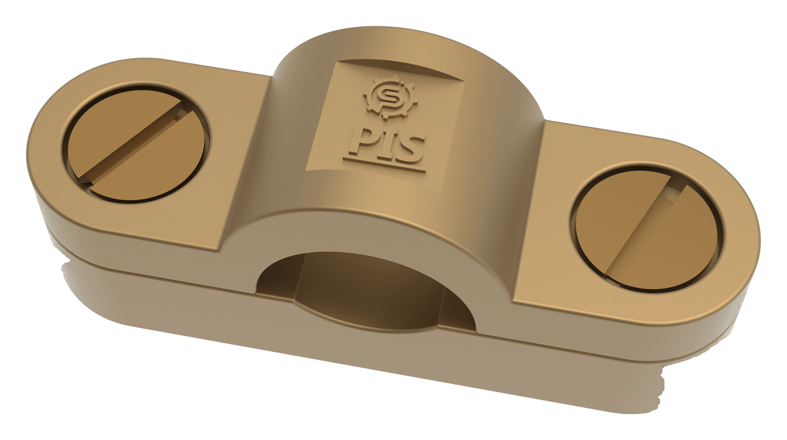 Two slotted screws and raised round-conductor saddle