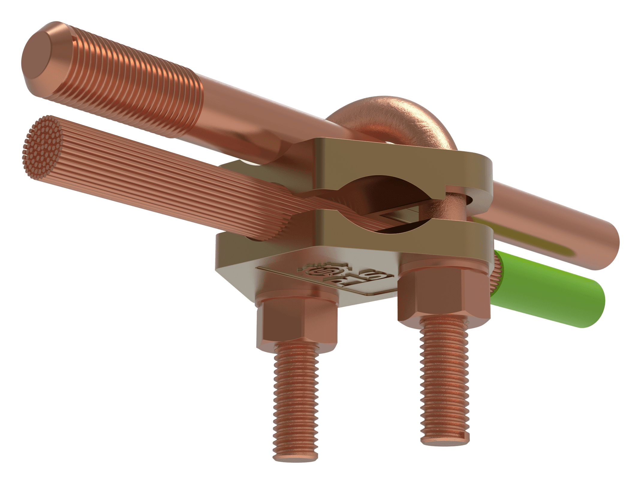 Two curved plates for vertical stranded cable