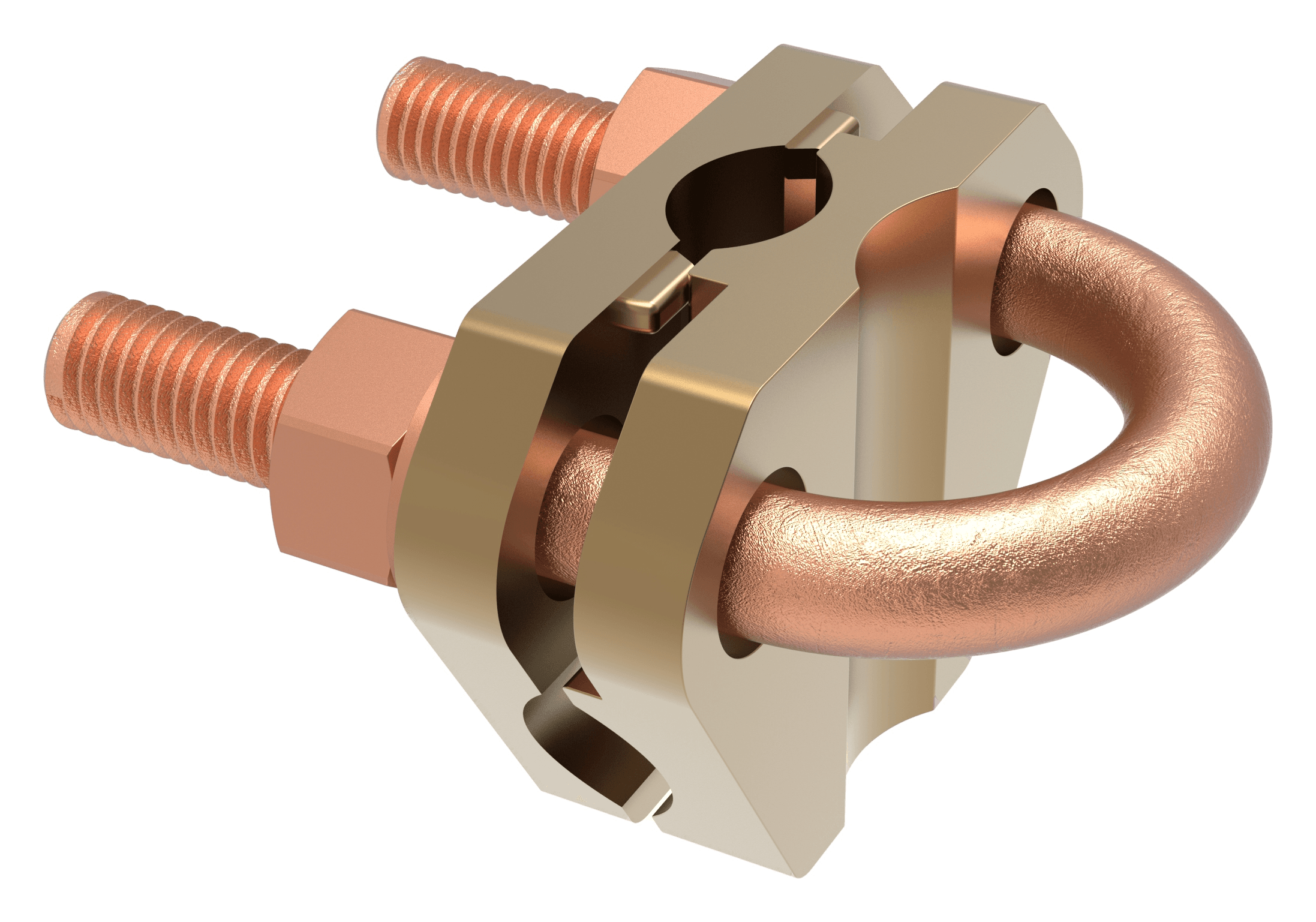 Two curved plates for vertical stranded cable