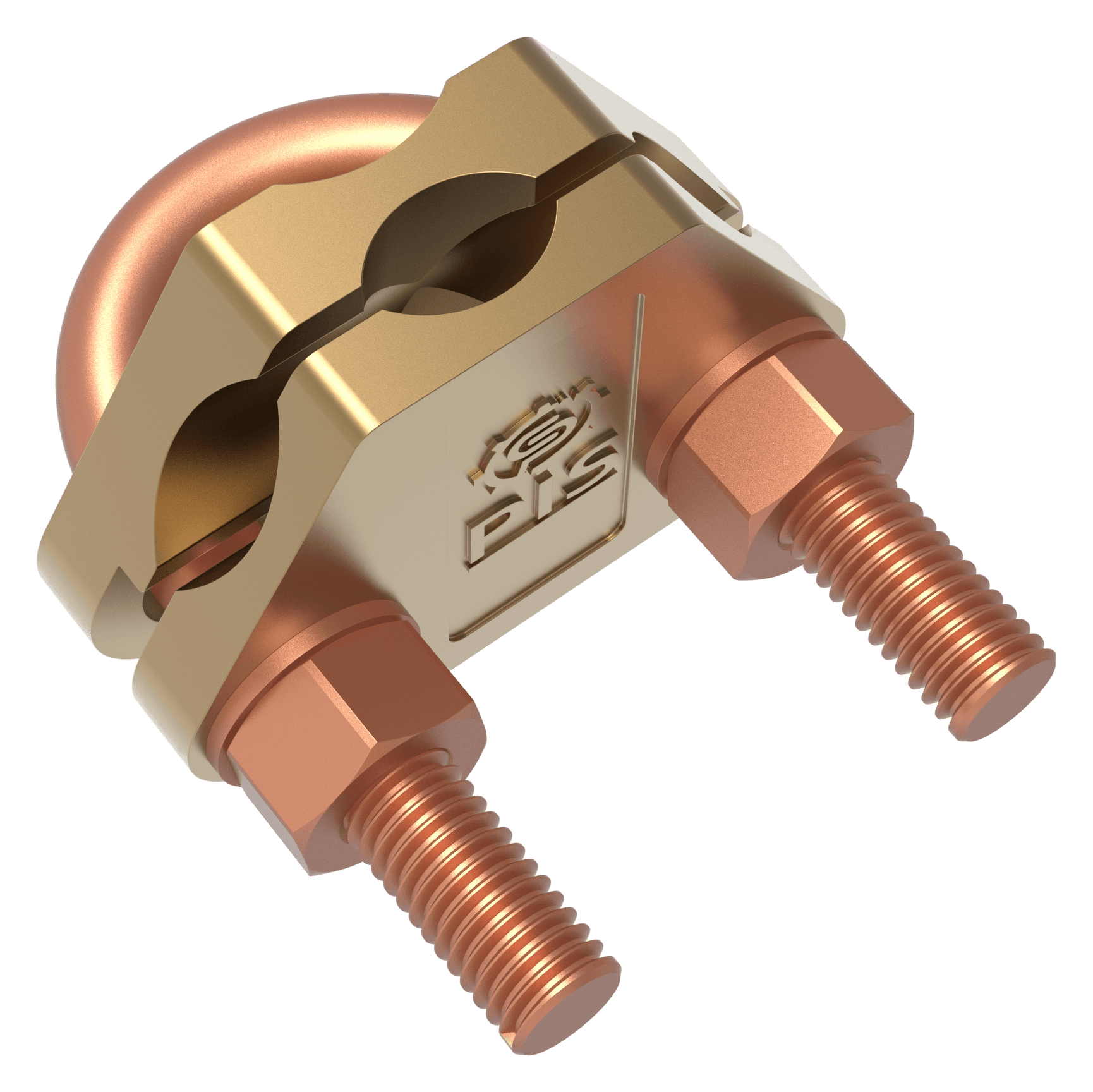 Two curved plates for vertical stranded cable