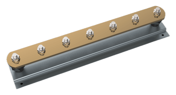 Multiple-terminal earth bar on isolated supports