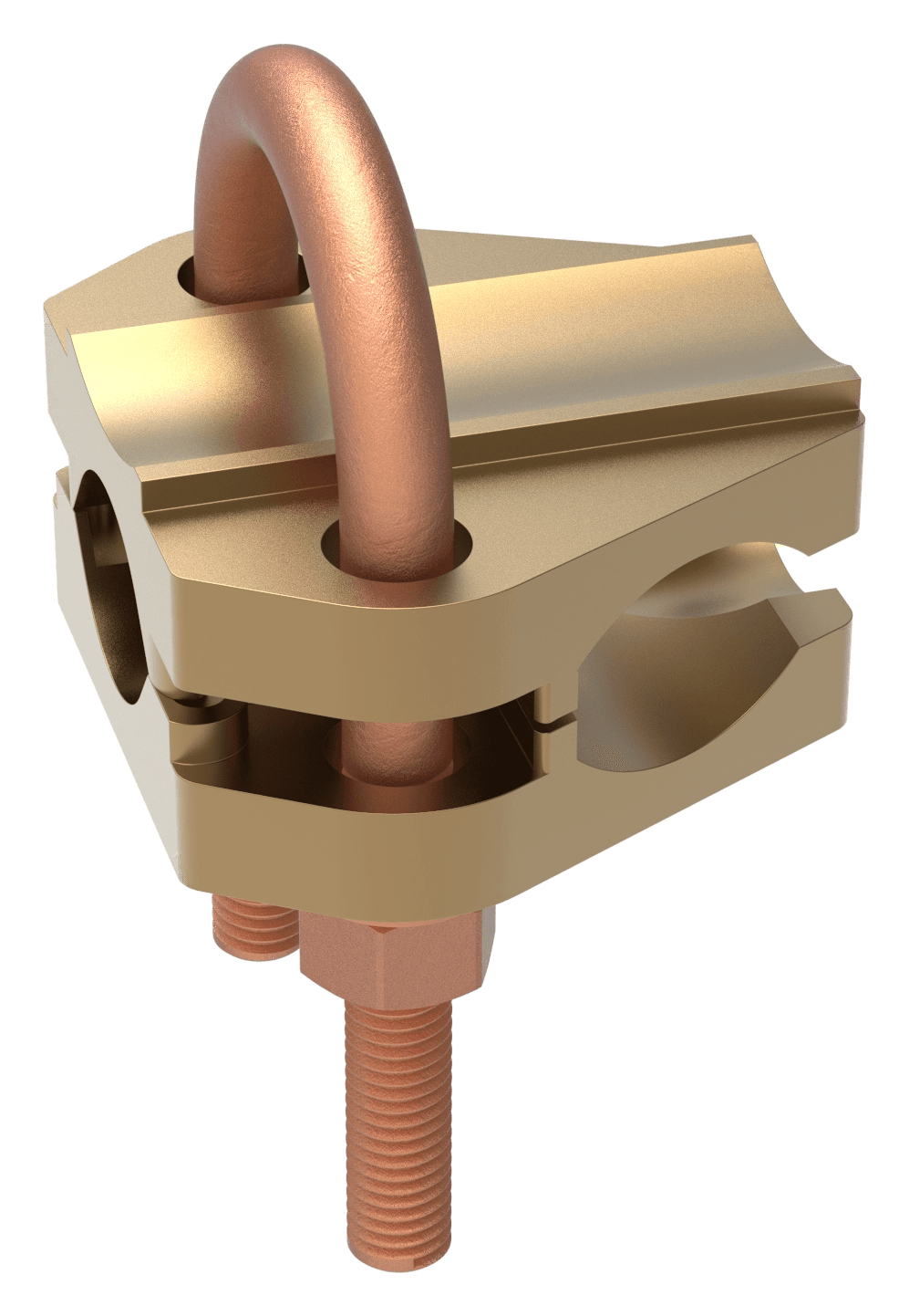 Two curved plates for vertical stranded cable