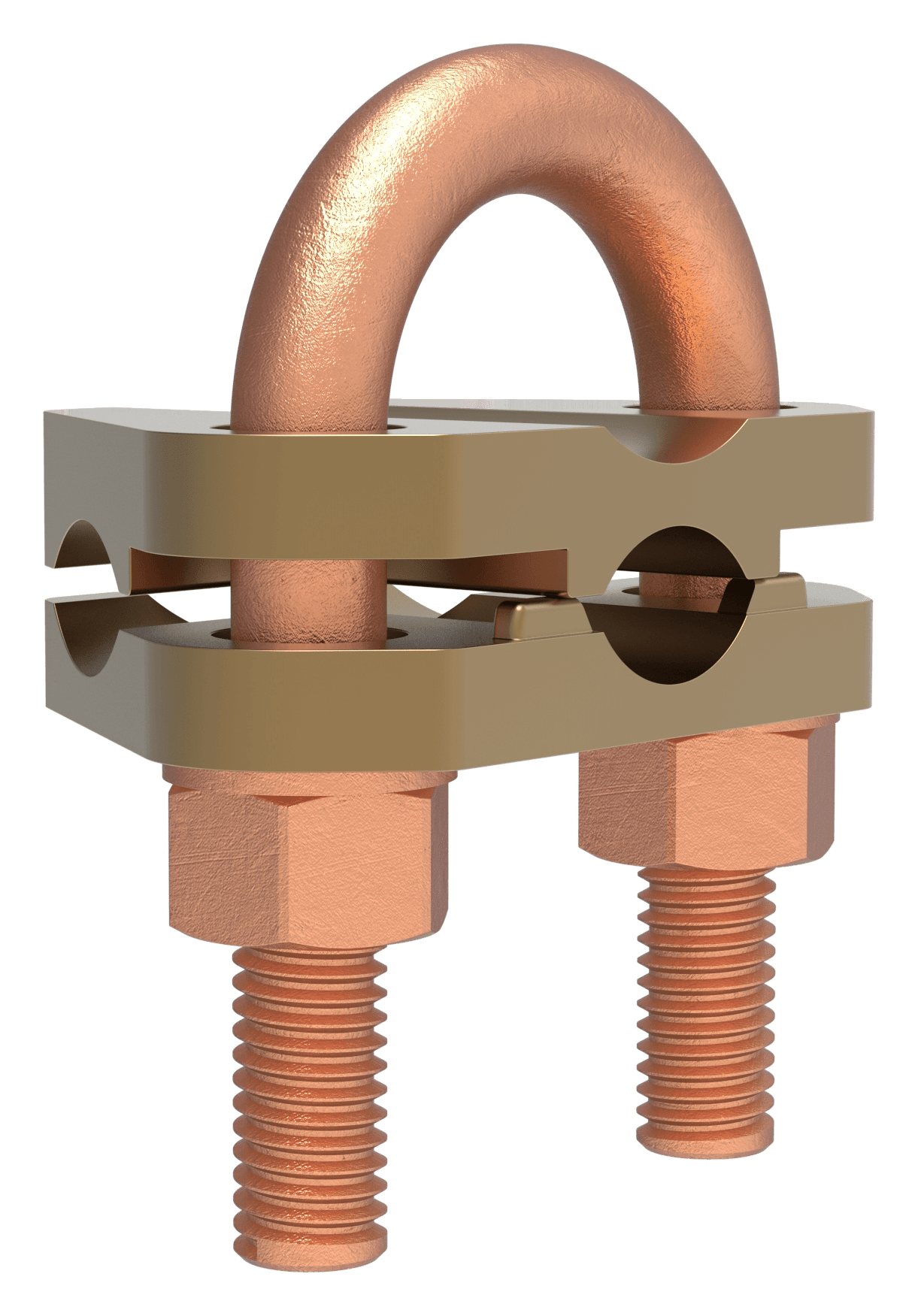 Two curved plates for vertical stranded cable