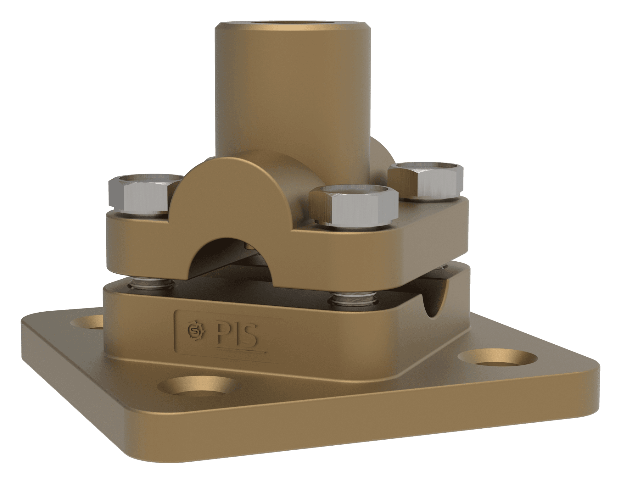 Threaded base socket and four-way round-conductor clamping plates