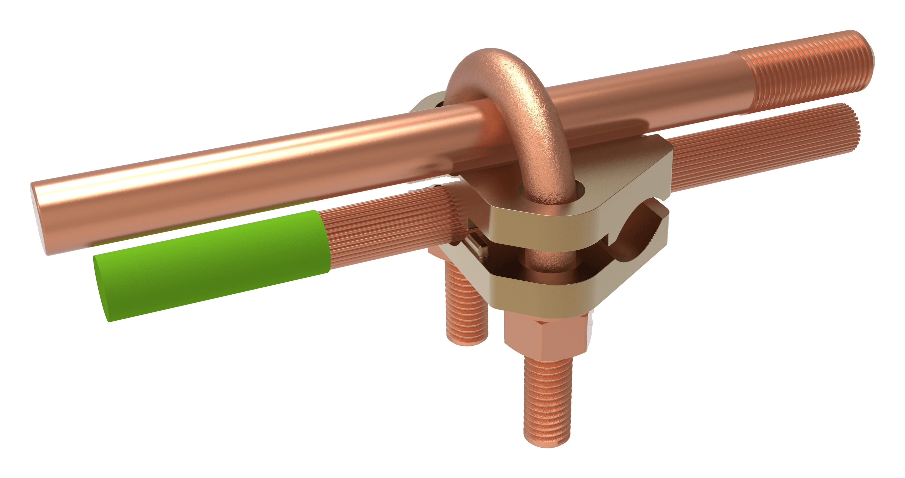 Two curved plates for vertical stranded cable