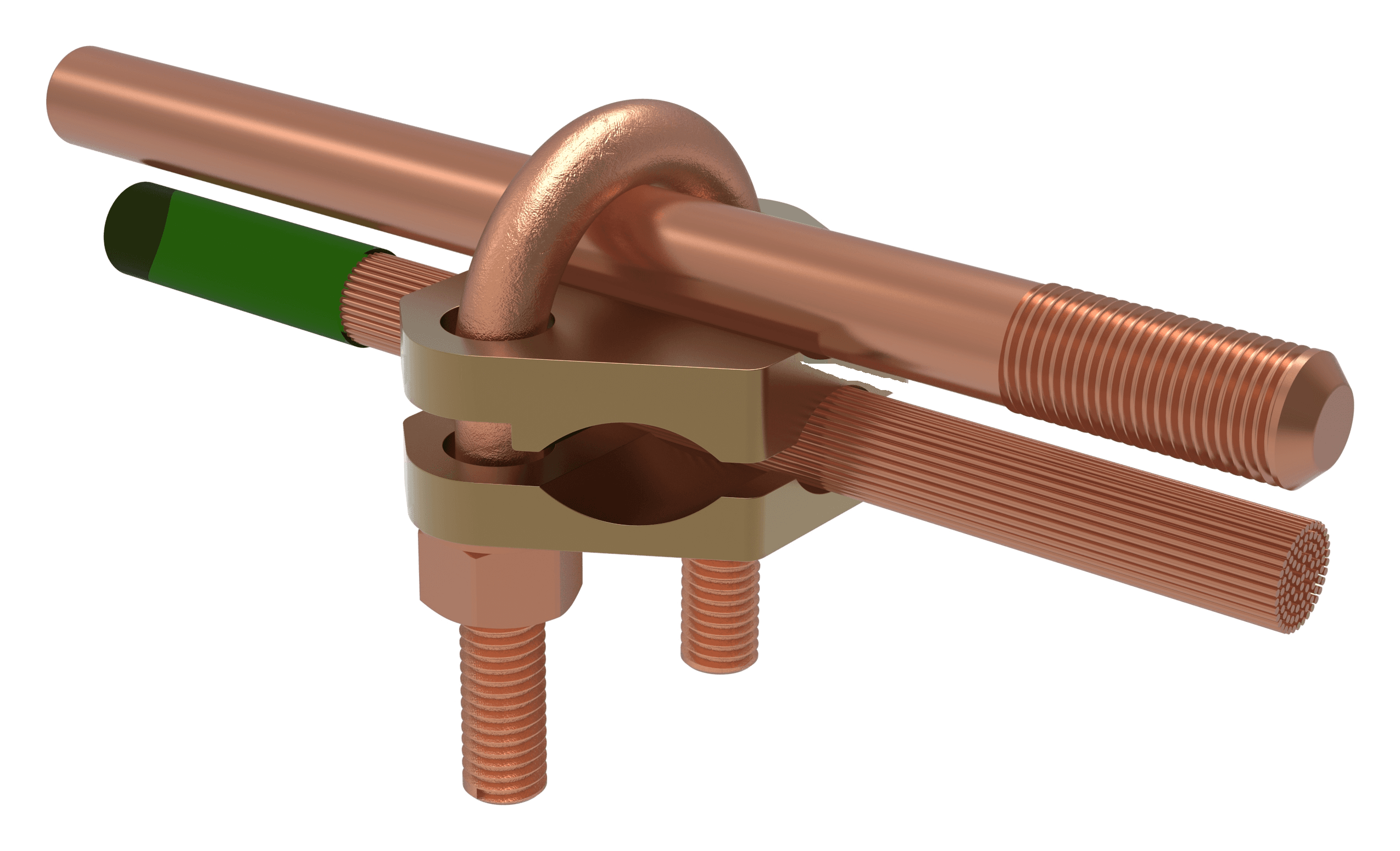 Two curved plates for vertical stranded cable