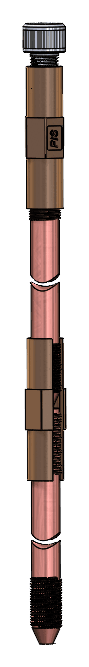 Externally threaded earth-rod assembly with couplers and driving stud