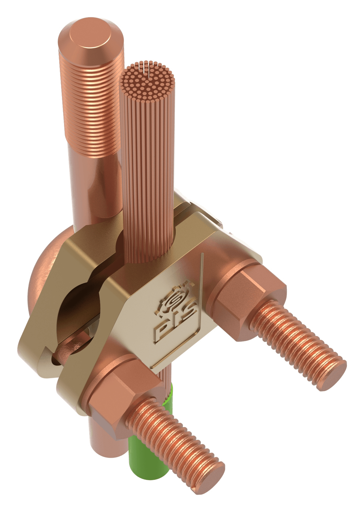 Two curved plates for vertical stranded cable