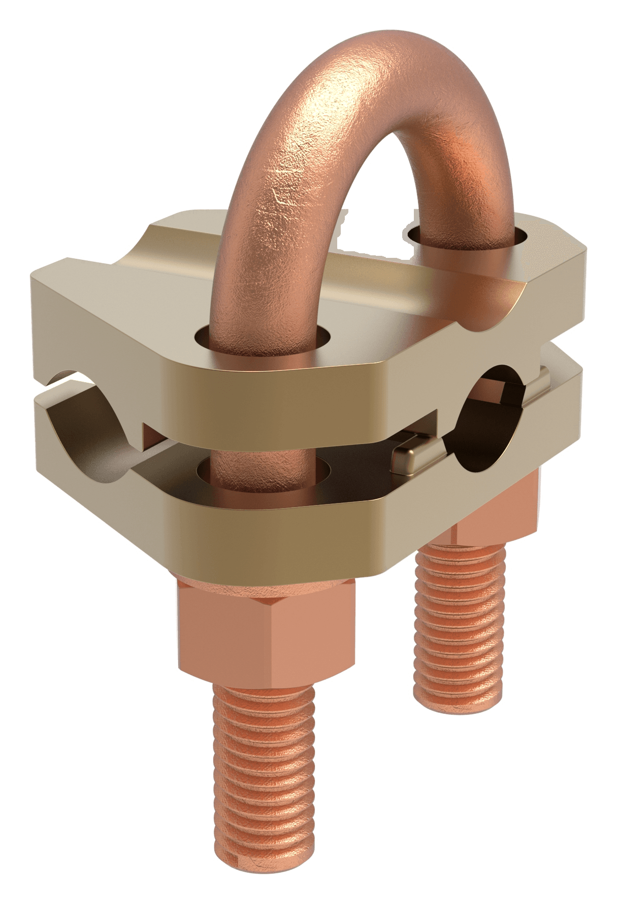 Two curved plates for vertical stranded cable
