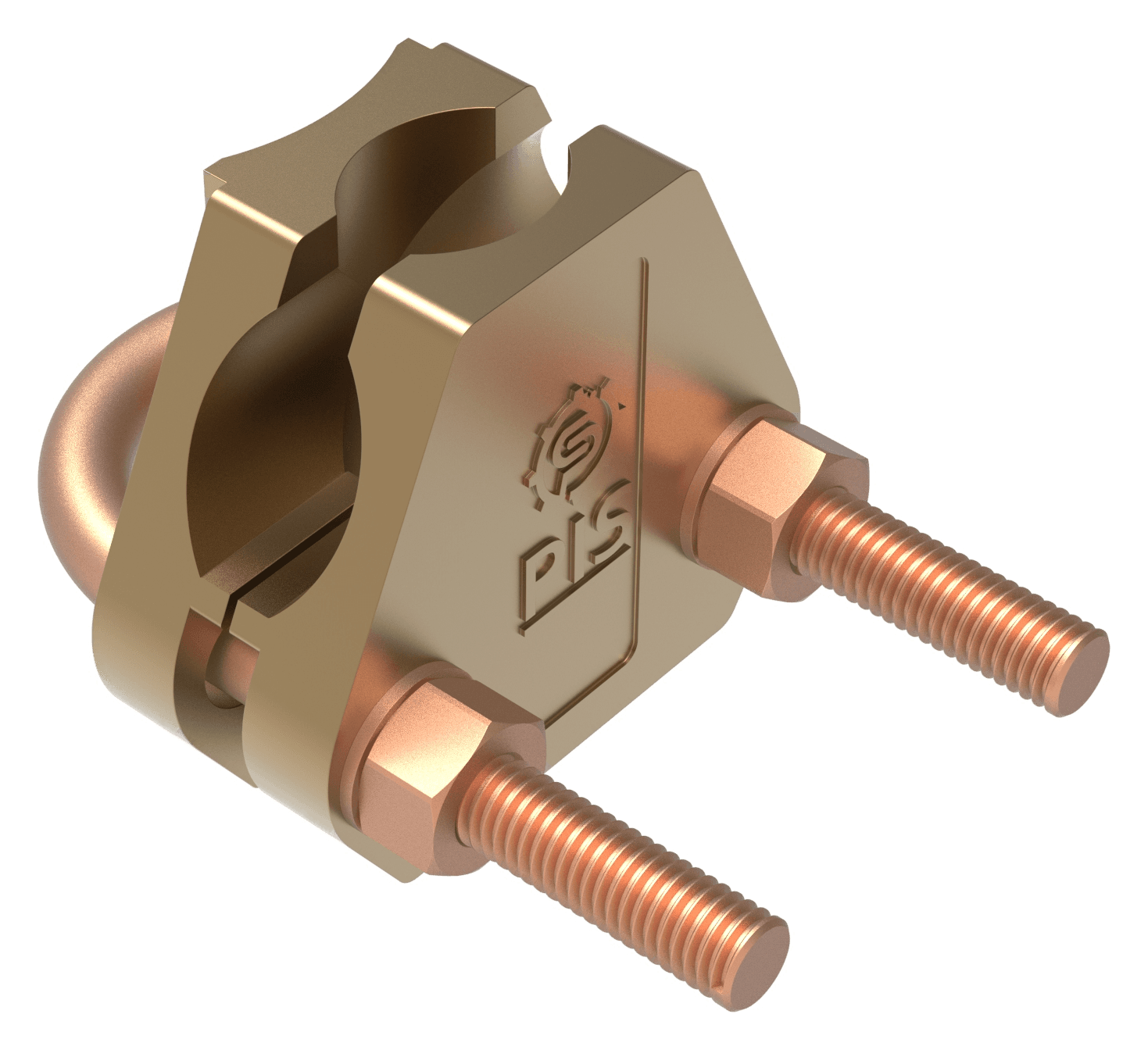 Two curved plates for vertical stranded cable