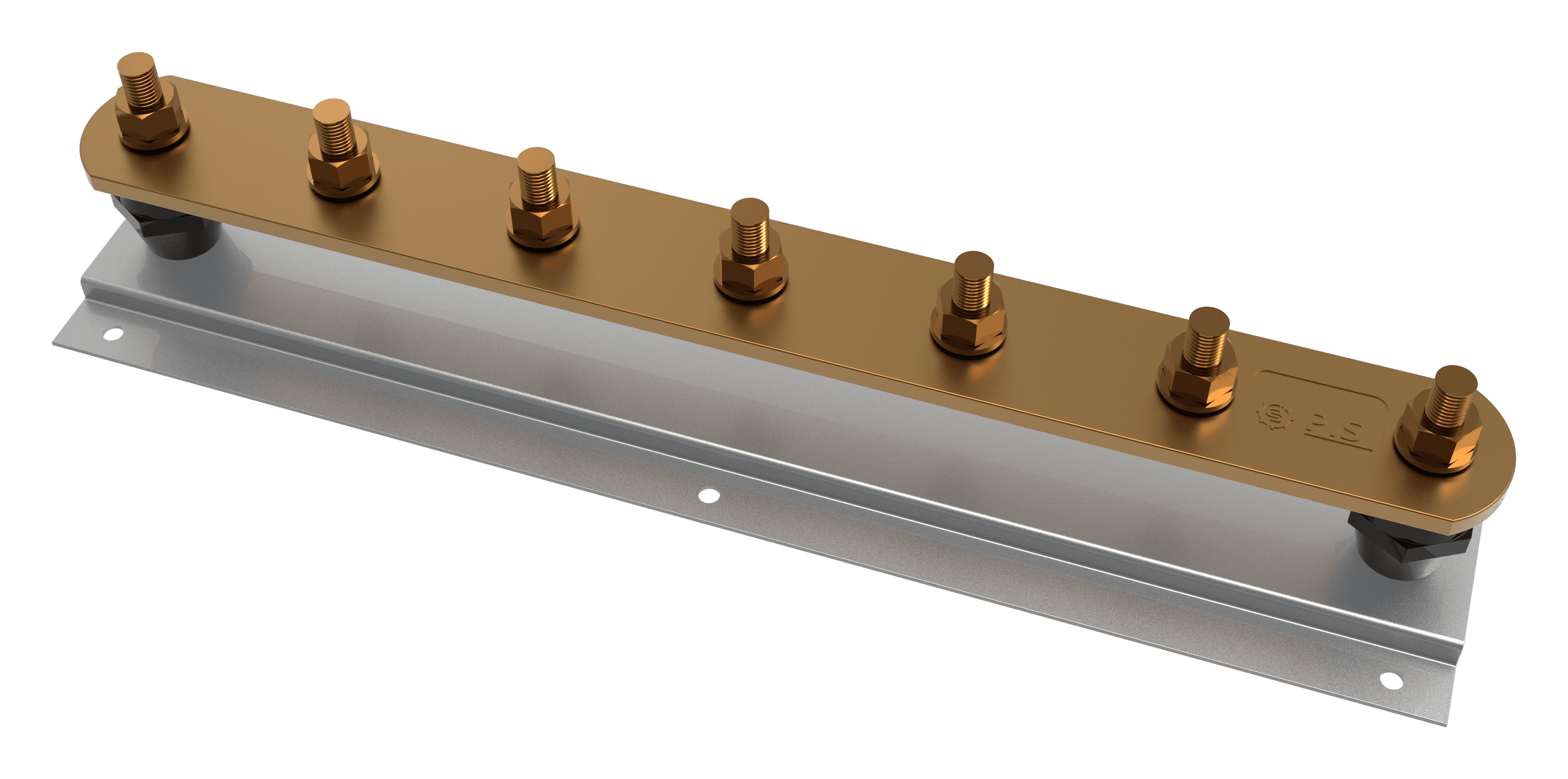 Multiple-terminal earth bar on isolated supports