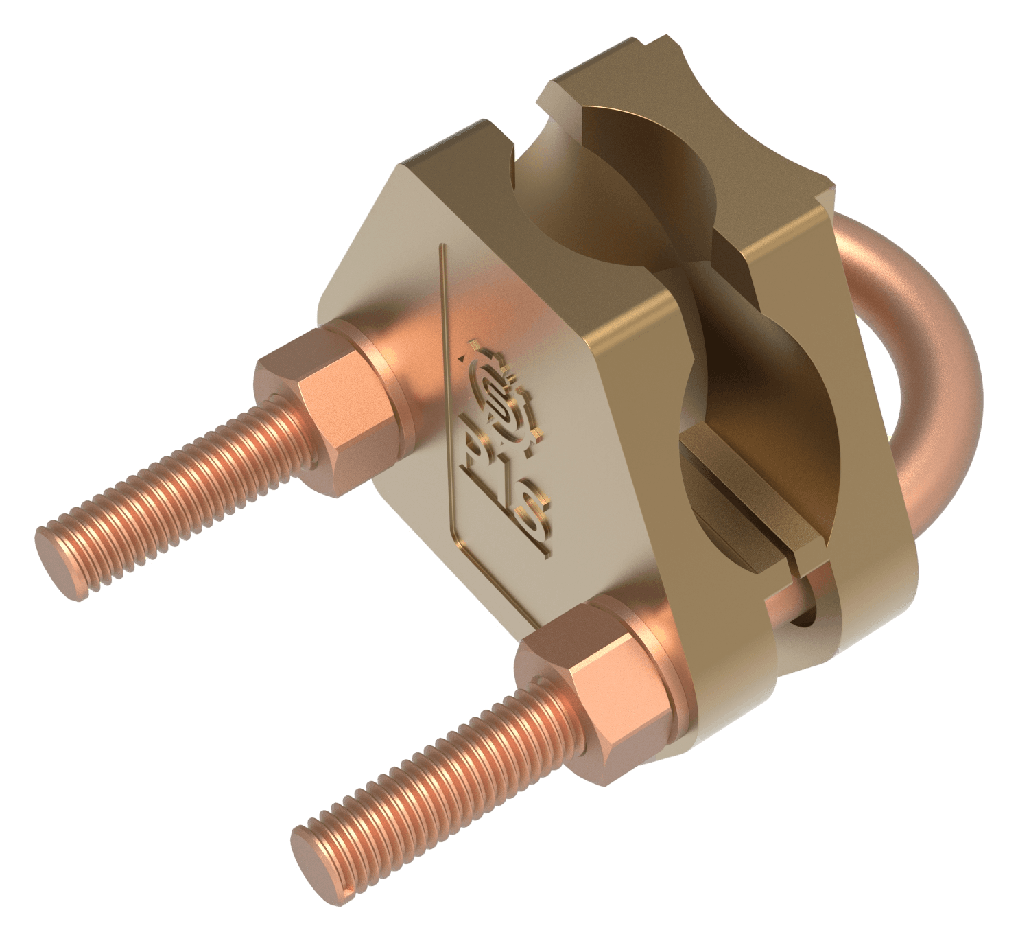Two curved plates for vertical stranded cable