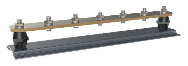Multiple-terminal earth bar on isolated supports