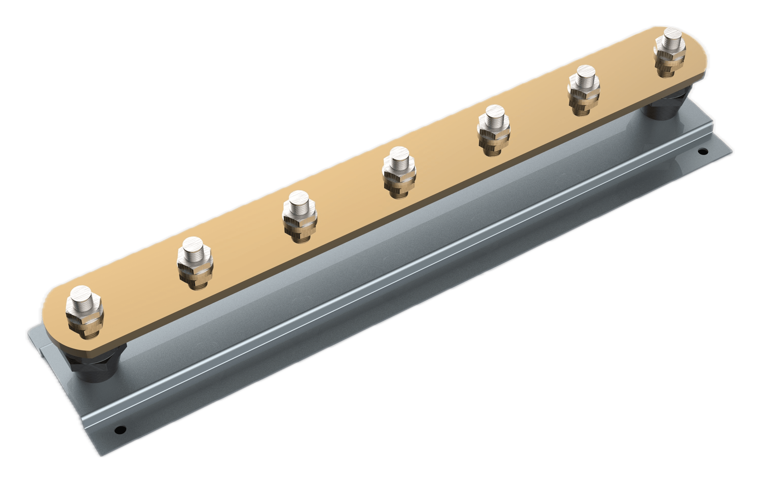 Multiple-terminal earth bar on isolated supports