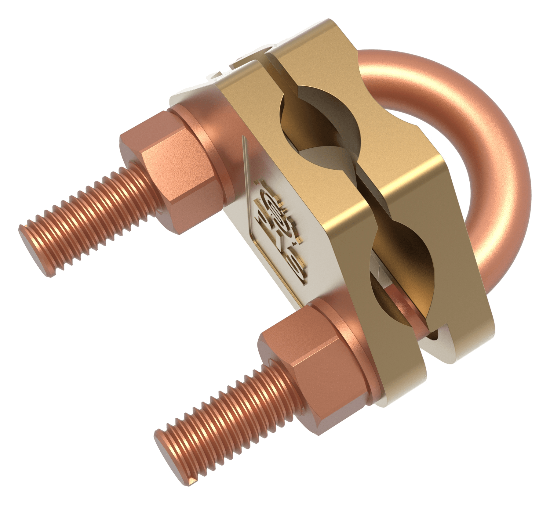 Two curved plates for vertical stranded cable
