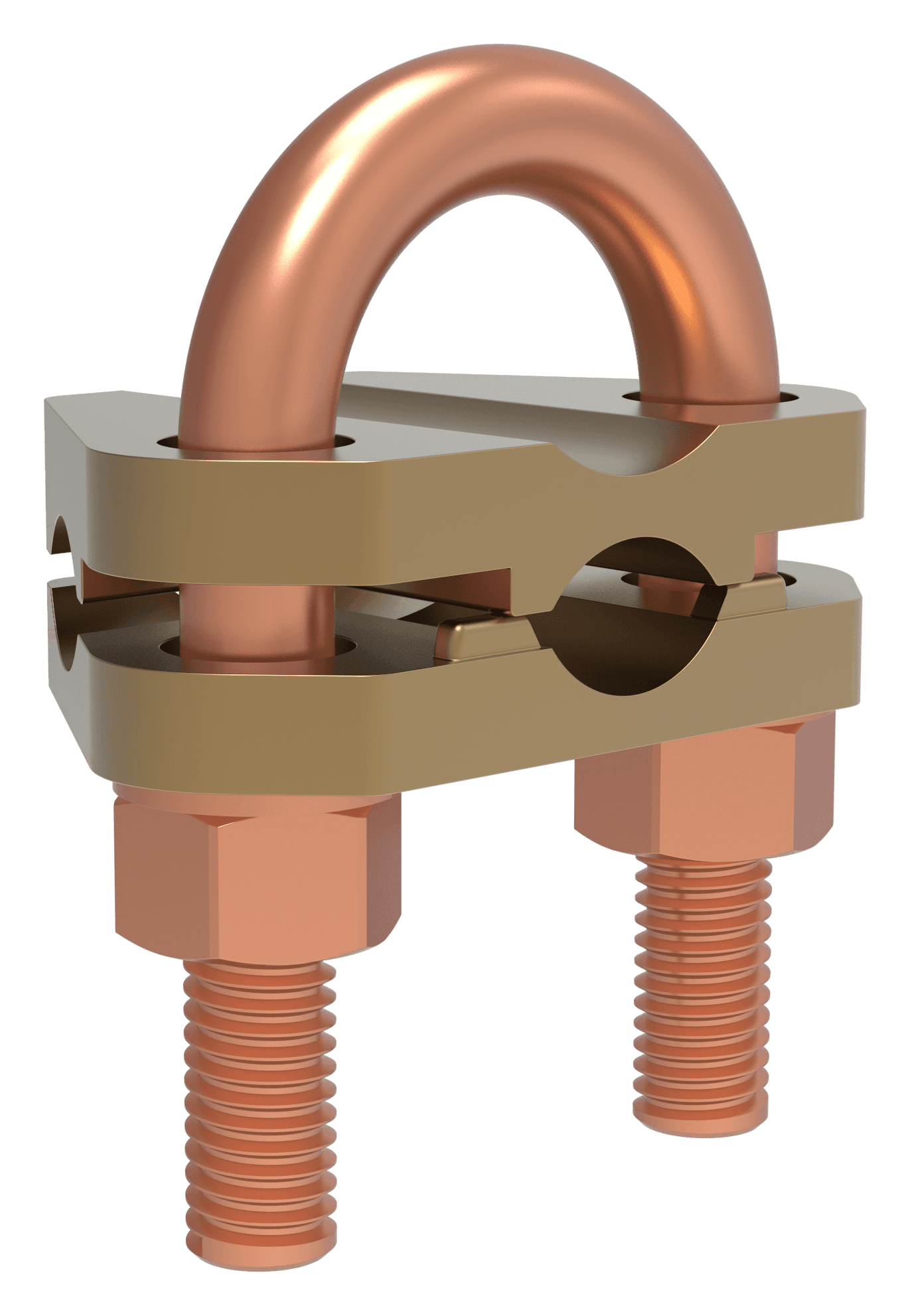 Two curved plates for vertical stranded cable