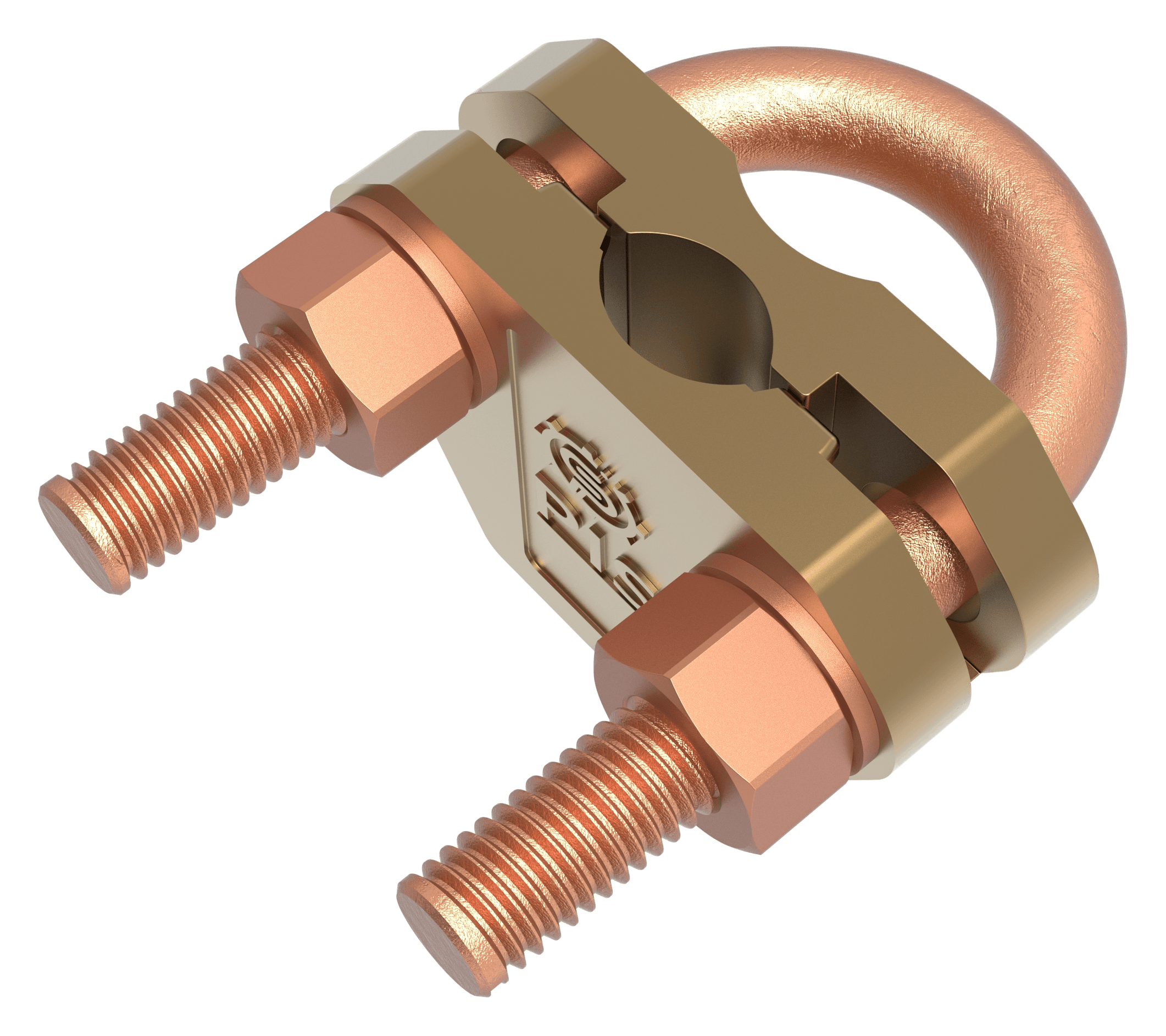 Two curved plates for vertical stranded cable