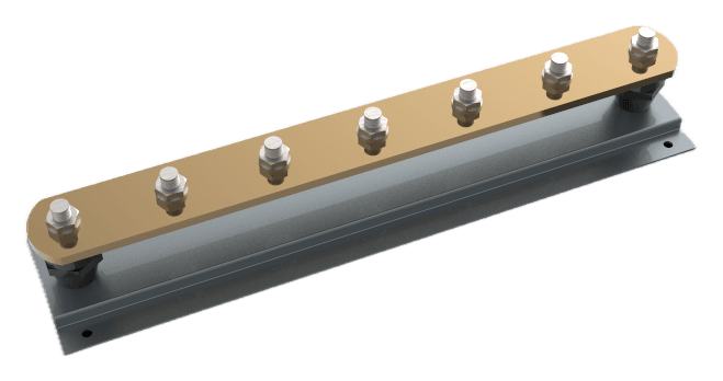 Multiple-terminal earth bar on isolated supports