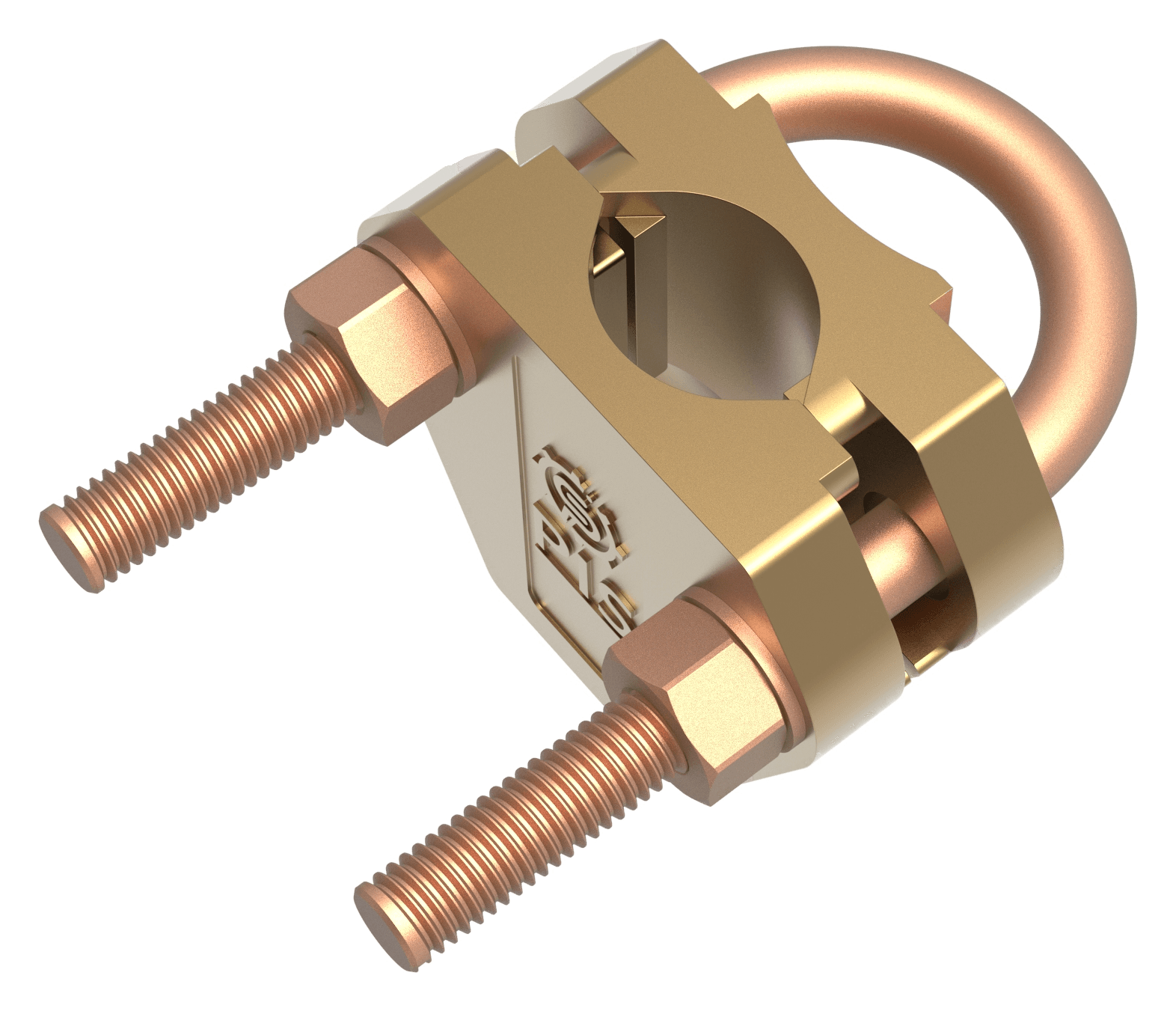 Two curved plates for vertical stranded cable