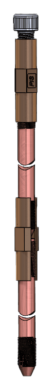 Externally threaded earth-rod assembly with couplers and driving stud