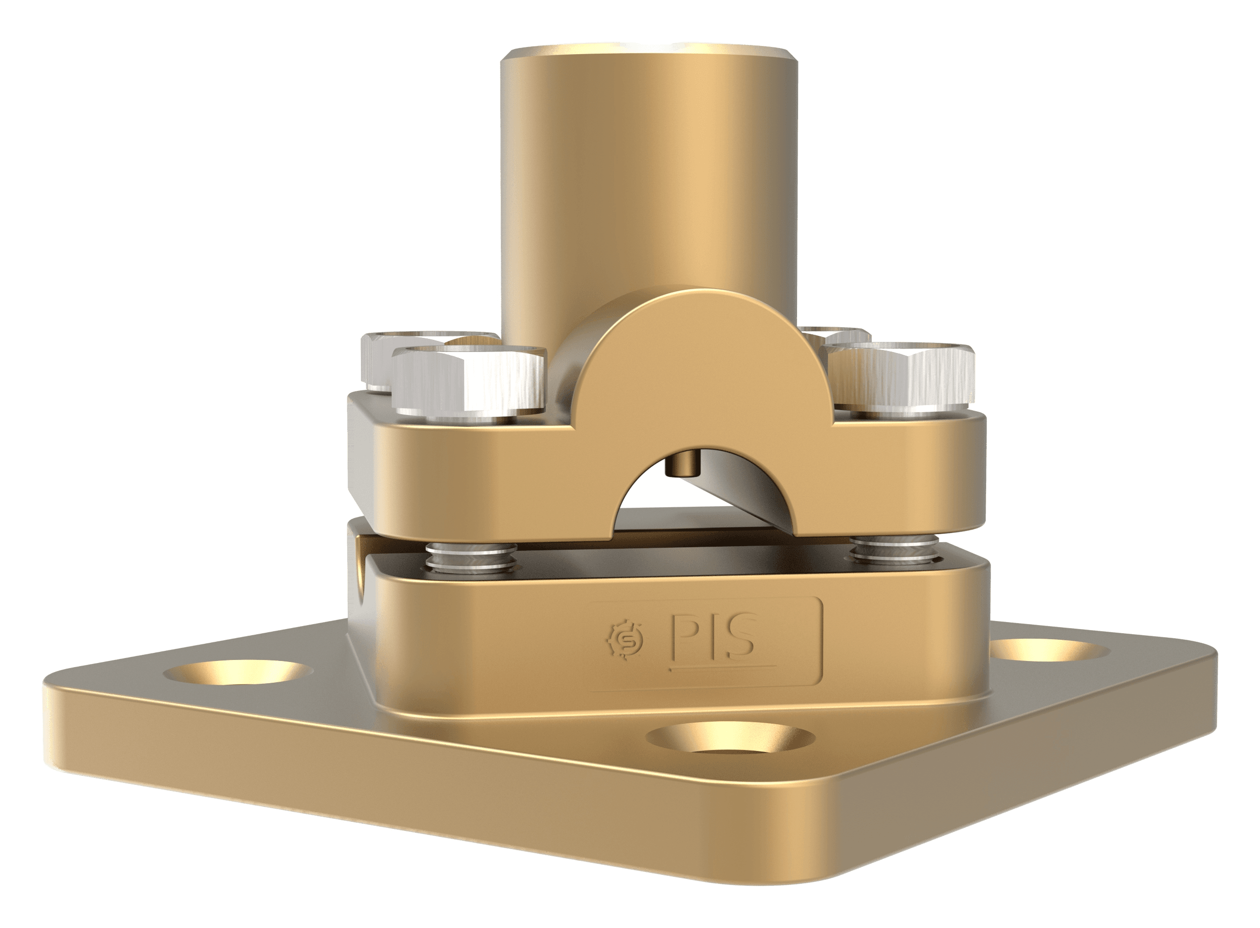 Threaded base socket and four-way round-conductor clamping plates